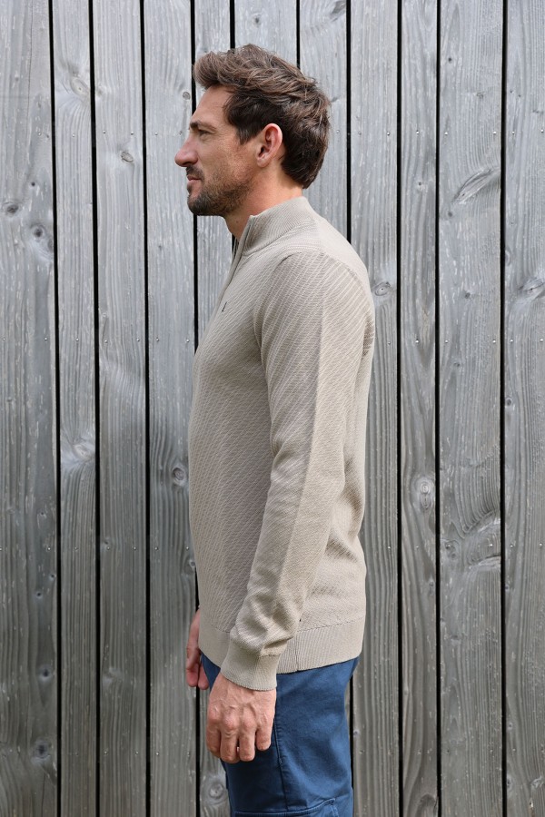 Afbeelding van 2501080802 - Crossed - Half Zip - 194 - Senaca Rock -  Heren - Trui  - Kultivate